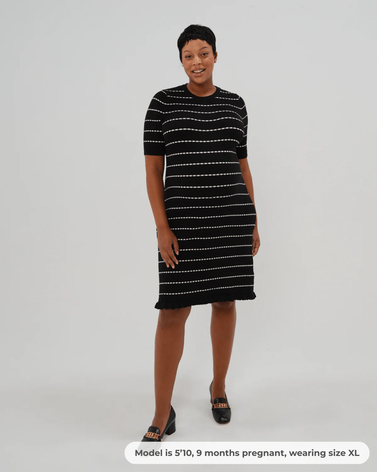Louie Striped Knit Maternity & Nursing Dress - Image 6