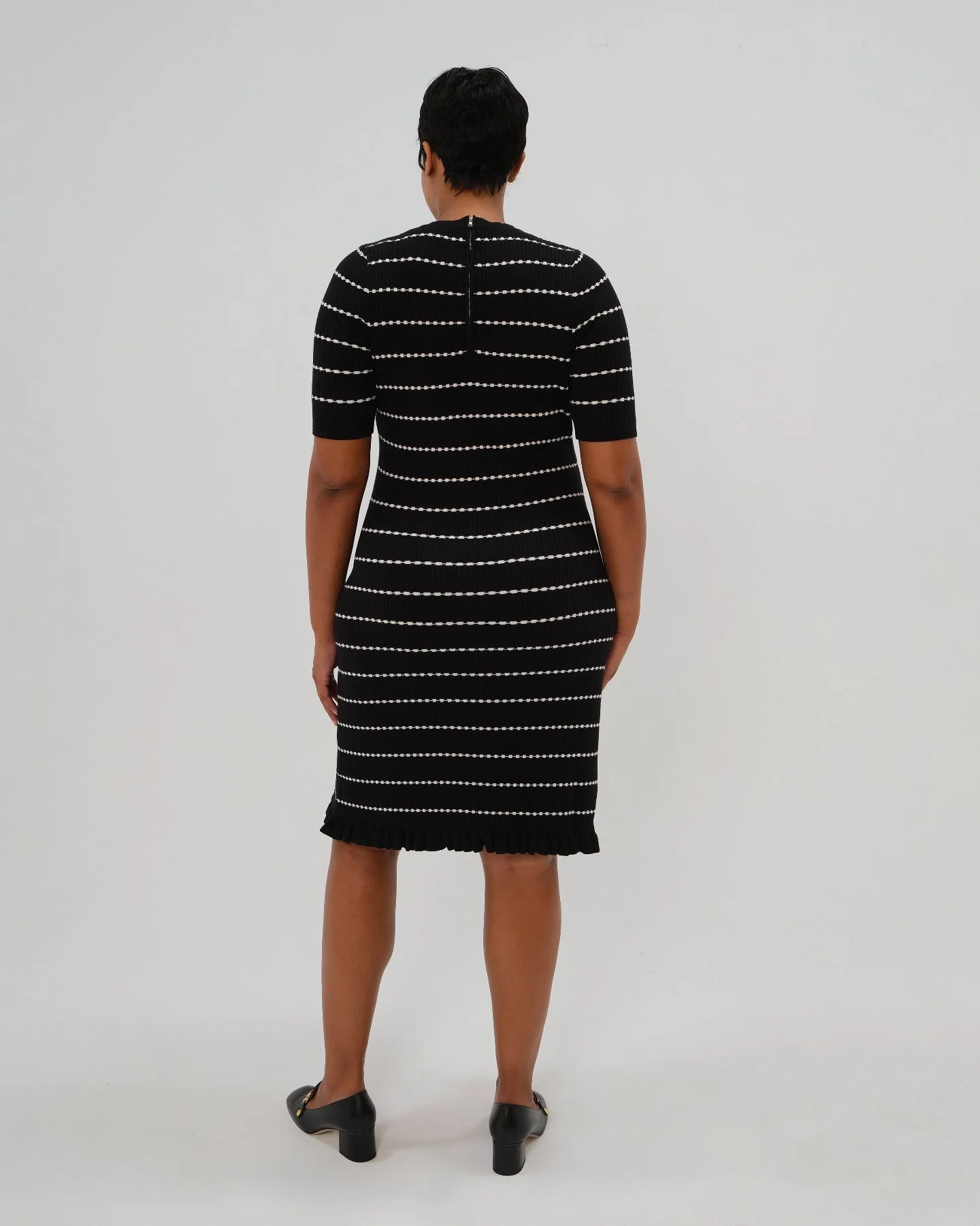 Louie Striped Knit Maternity & Nursing Dress - Image 7