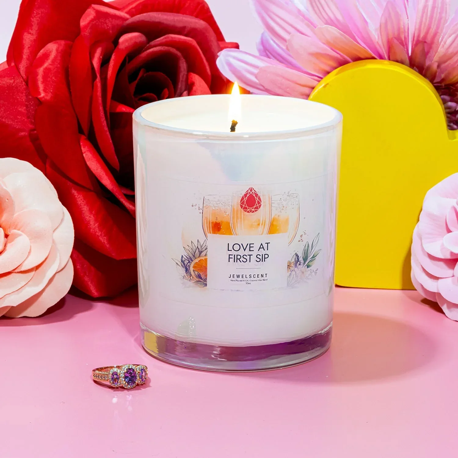 Love At First Sip Iridescent 10oz Signature Jewelry Candle - Image 2
