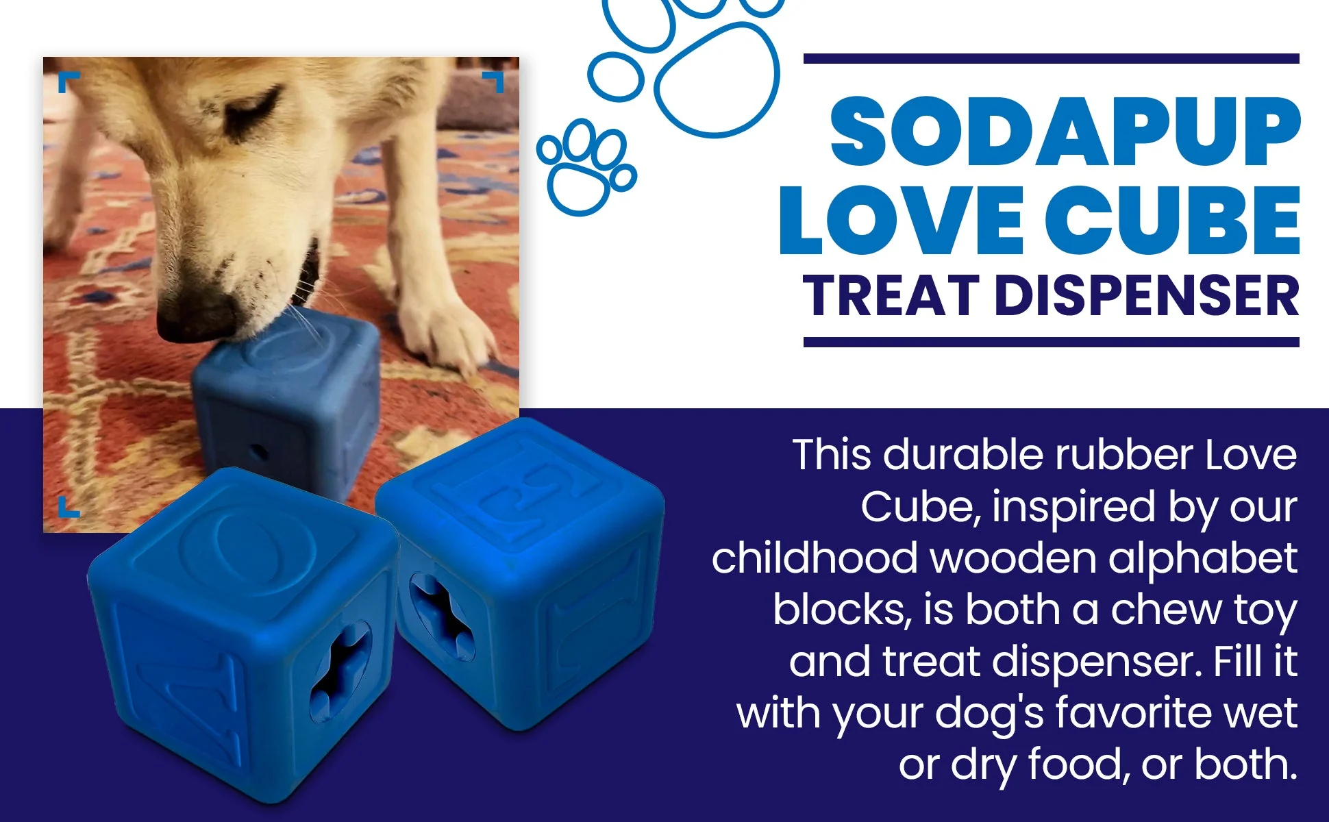 Love Cube eDispenser - Durable Rubber Chew Toy & Treat Dispenser | USA Made - Image 3