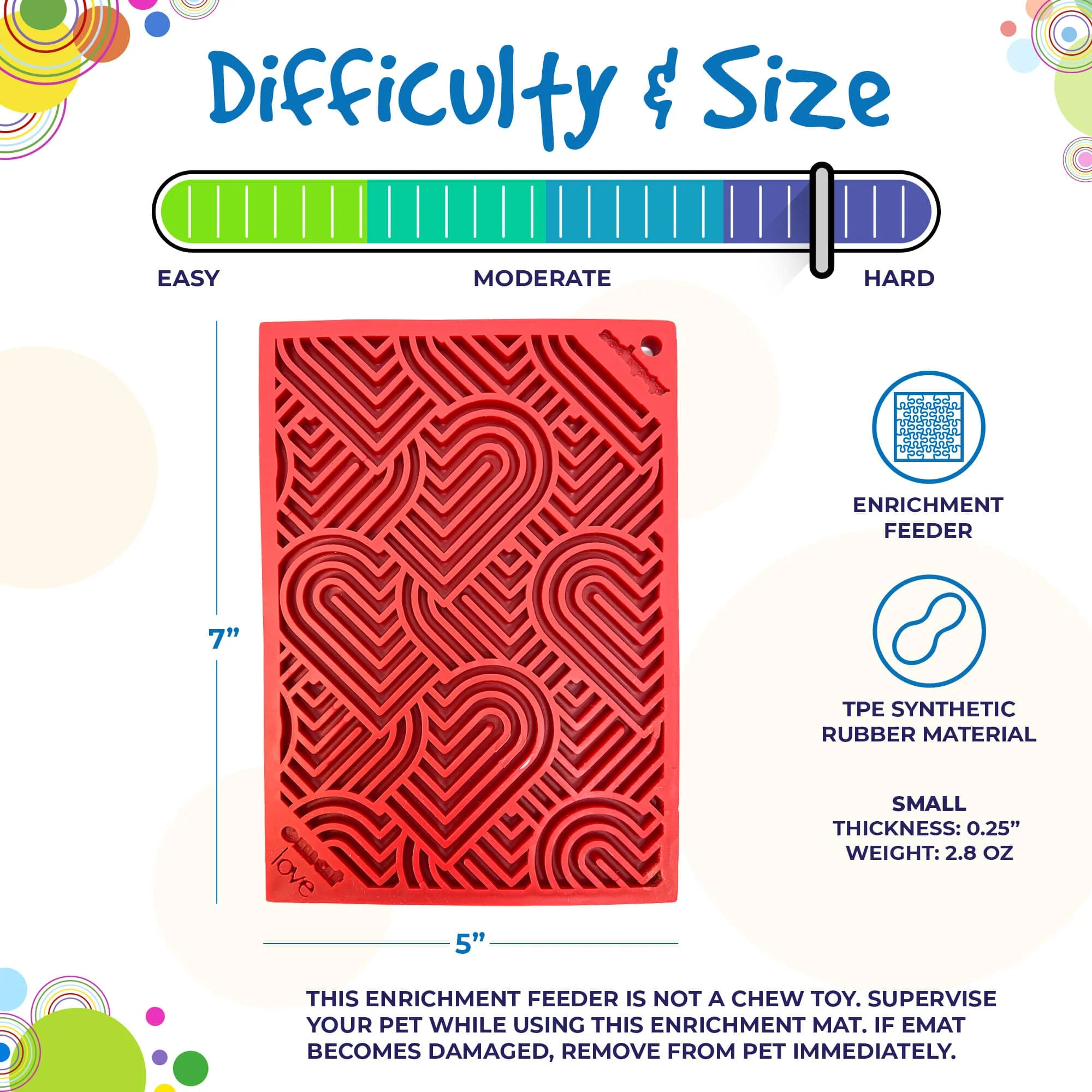 Love eMat - Enrichment Lick Mat for Dogs and Cats| Heart Design | SodaPup - Image 5
