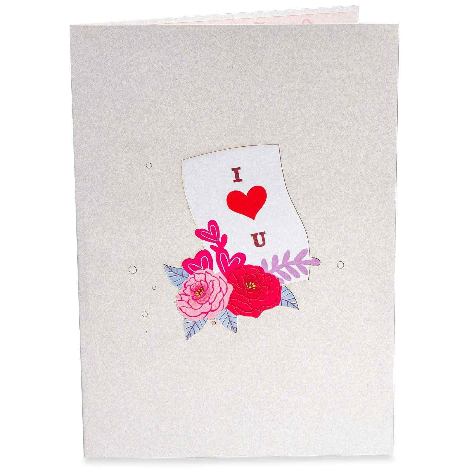 Love Typewriter Pop Up Card - 5" x 7" - Image 2