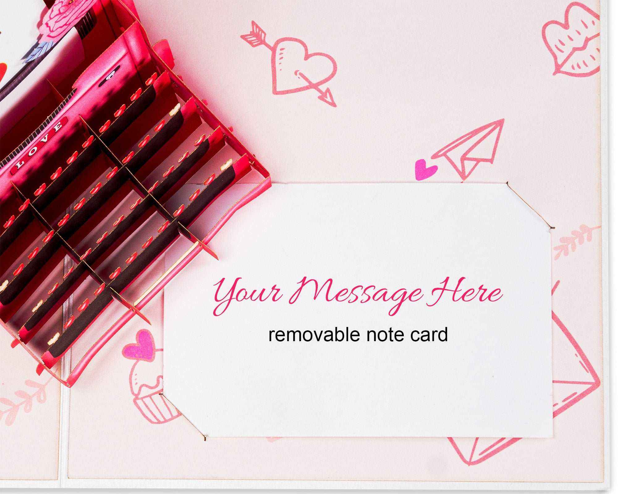 Love Typewriter Pop Up Card - 5" x 7" - Image 4