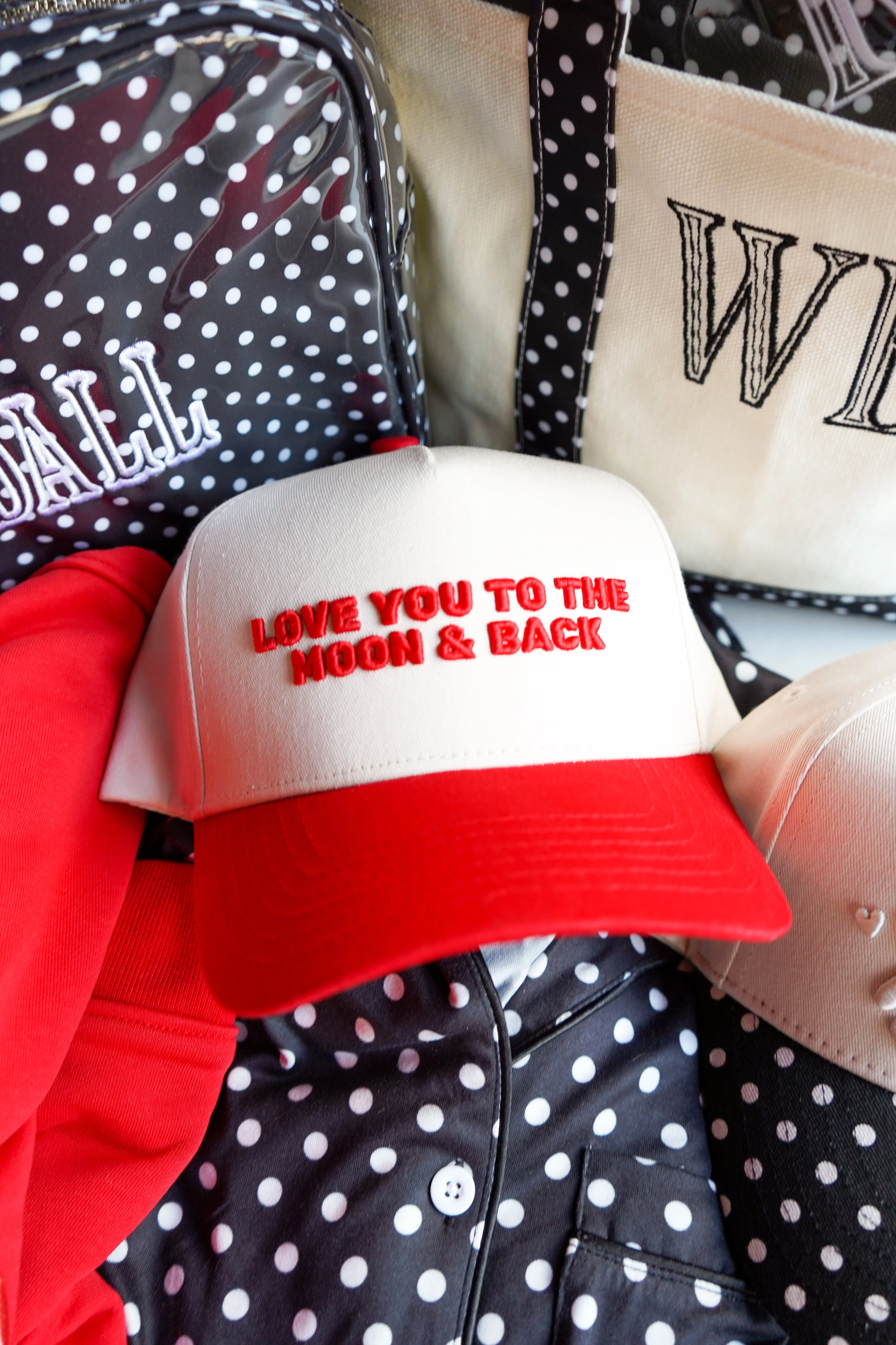 Love you to the Moon - Red Vintage Trucker Hat - Image 2
