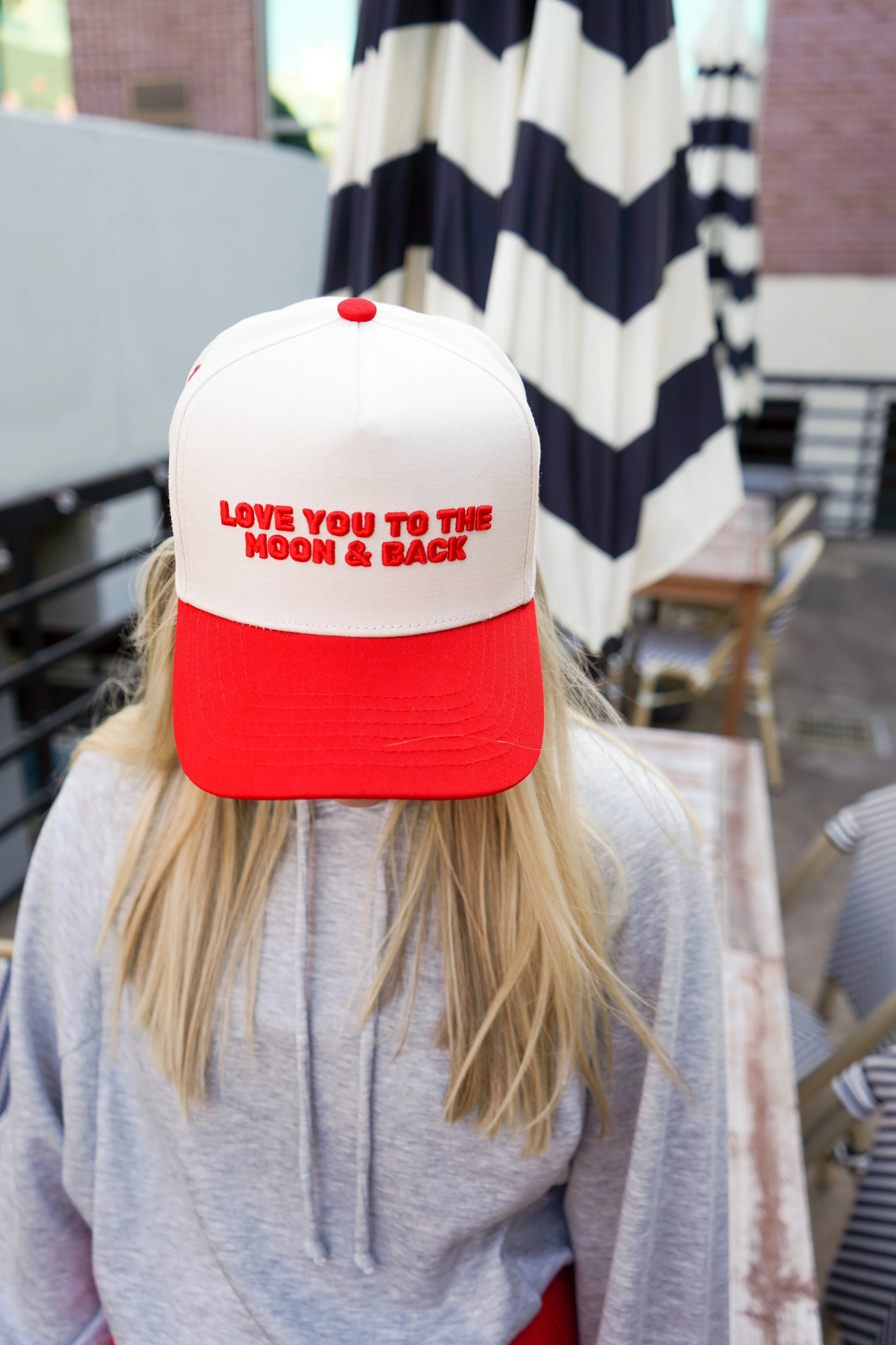 Love you to the Moon - Red Vintage Trucker Hat - Image 6