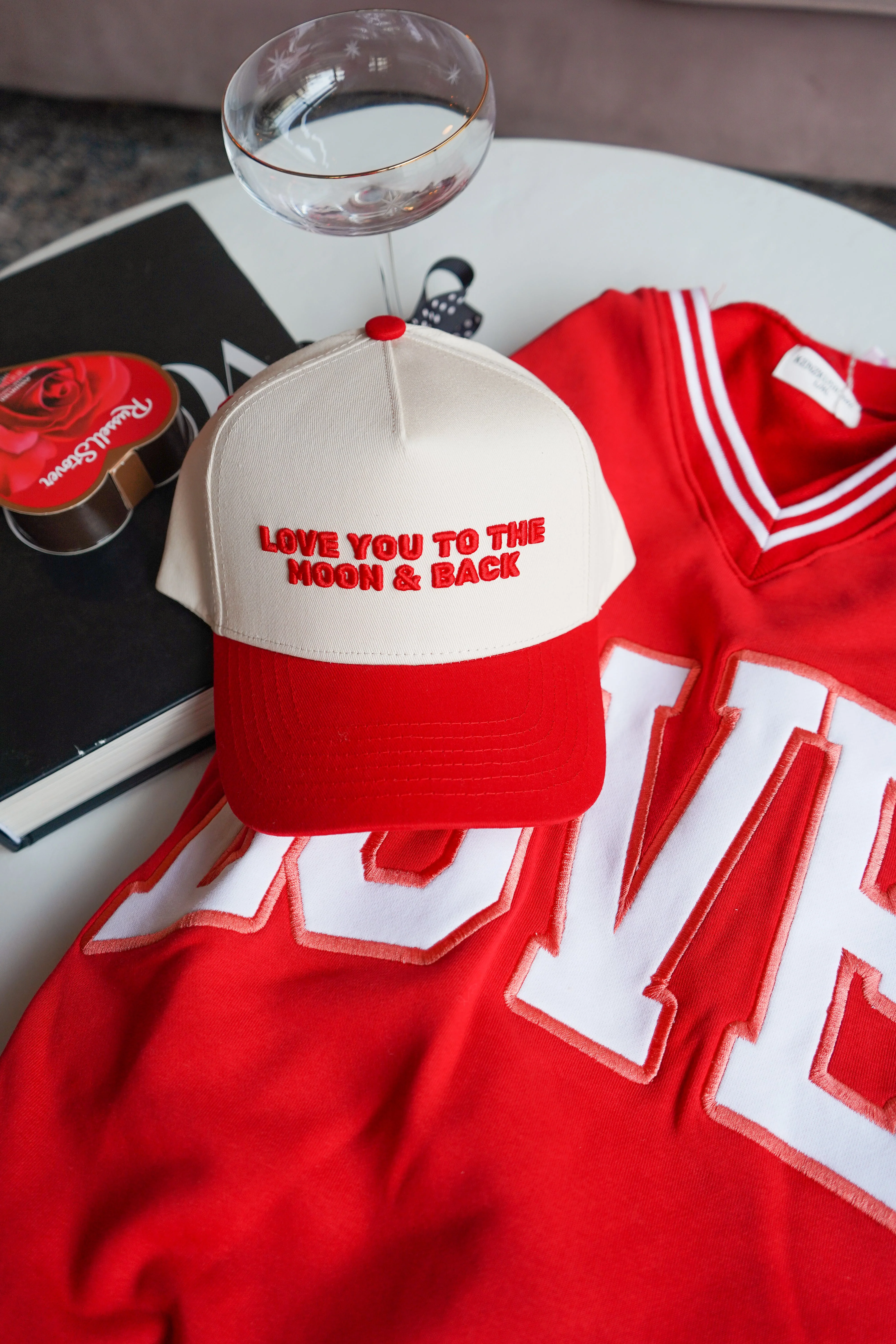 Love you to the Moon - Red Vintage Trucker Hat - Image 9