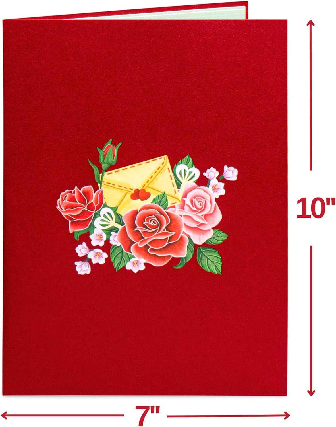 Lovely Rose Bouquet Oversized Pop Up Card with Keepsake - Image 5