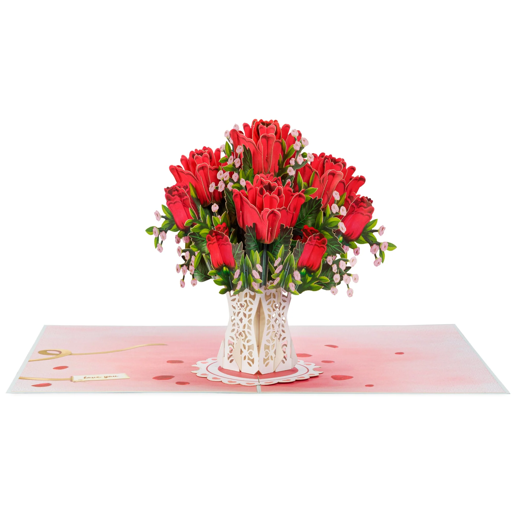 Lovely Roses Bouquet Oversized Pop Up Card with Keepsake - Image 3