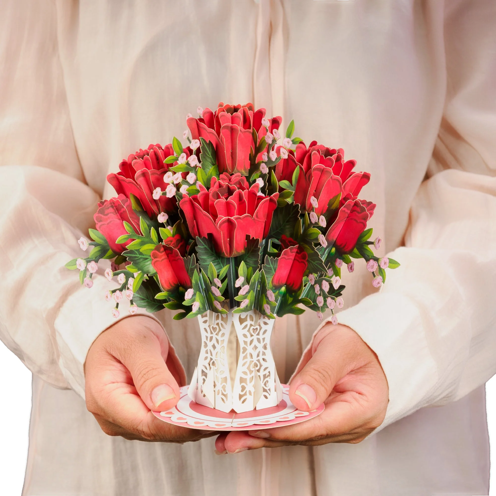 Lovely Roses Bouquet Oversized Pop Up Card with Keepsake - Image 4
