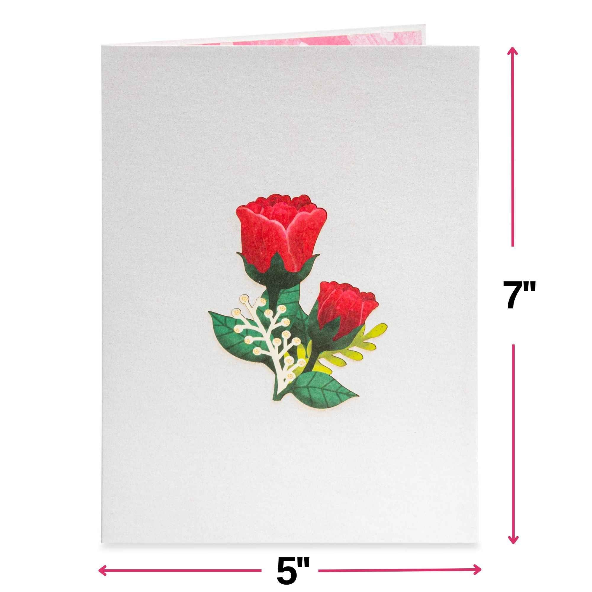 Lovely Roses Pop Up Card - 5"x7" - Image 2