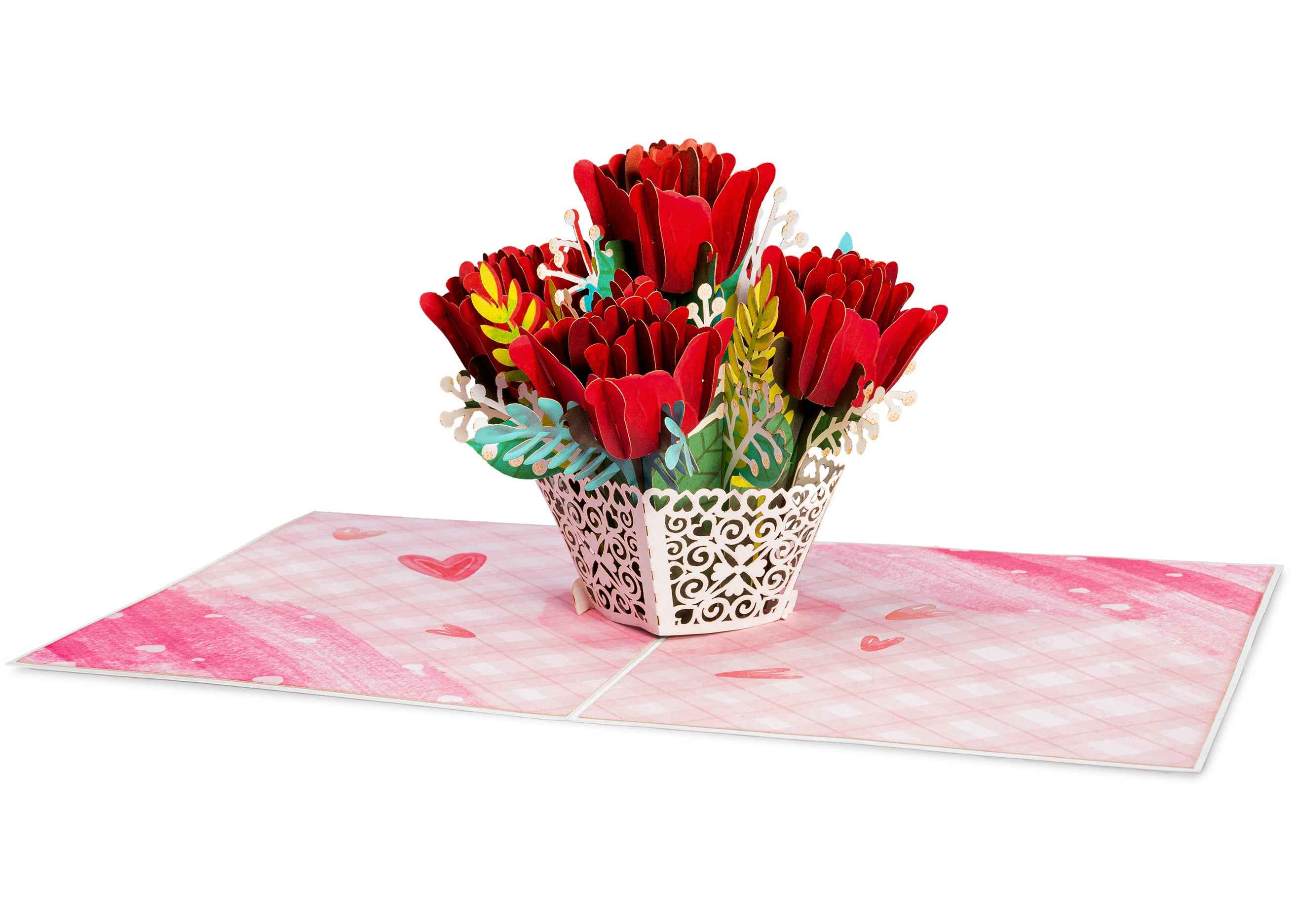 Lovely Roses Pop Up Card - 5"x7" - Image 4