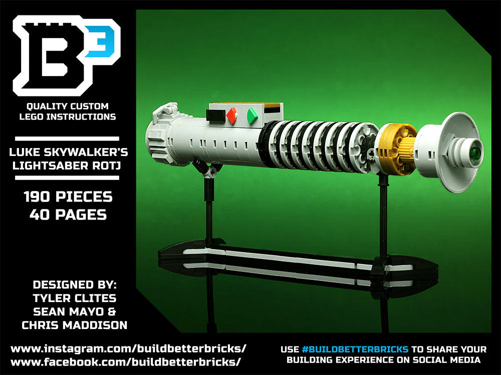 Luke Skywalker ROTJ Lightsaber w/ Stand - Custom MOC made with LEGO bricks - Image 7
