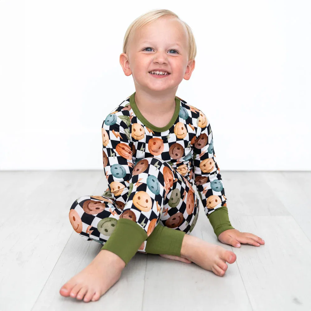 Luke Smiley Checks Bamboo 2-Piece Long Sleeve Set - Image 3