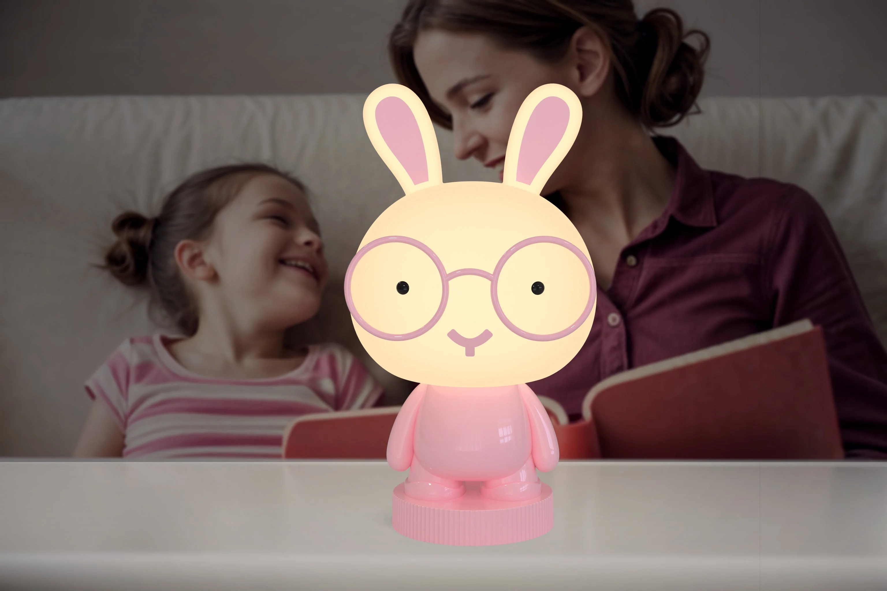 Lumi Pals Kid's Table lamp/ night light Pedestal Bunny Style Animal - Image 9