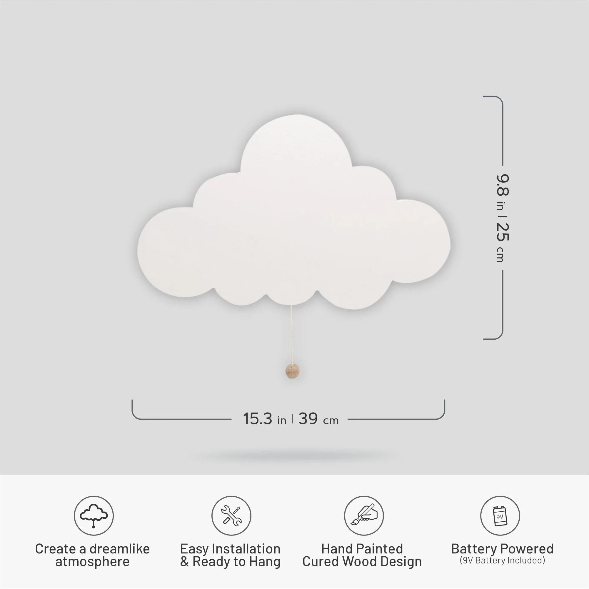 LumiDreams Wall Light - Kid's Decor Nightlight Cloud - Image 3