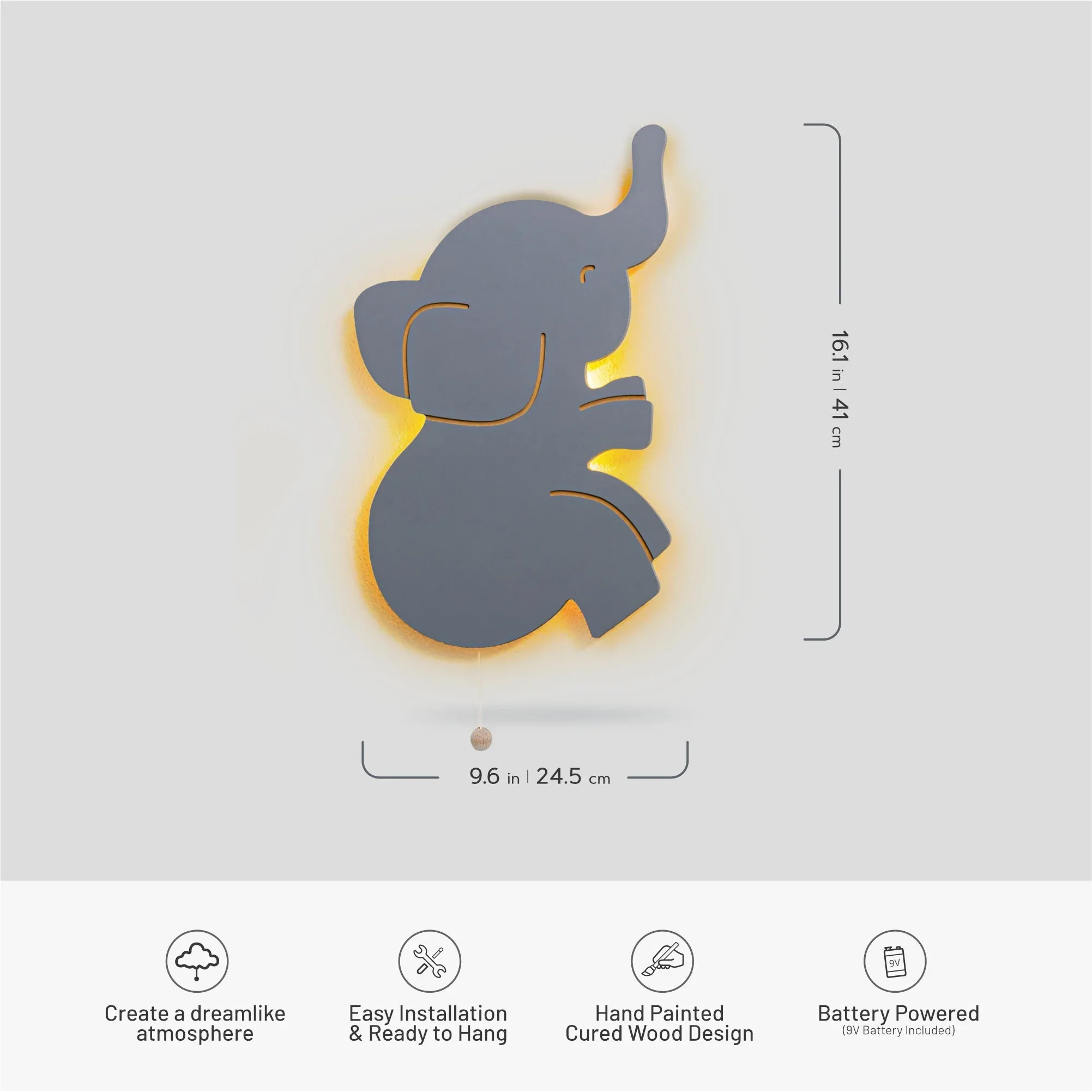 LumiDreams Wall Light - Kid's Decor Nightlight Elephant - Image 3