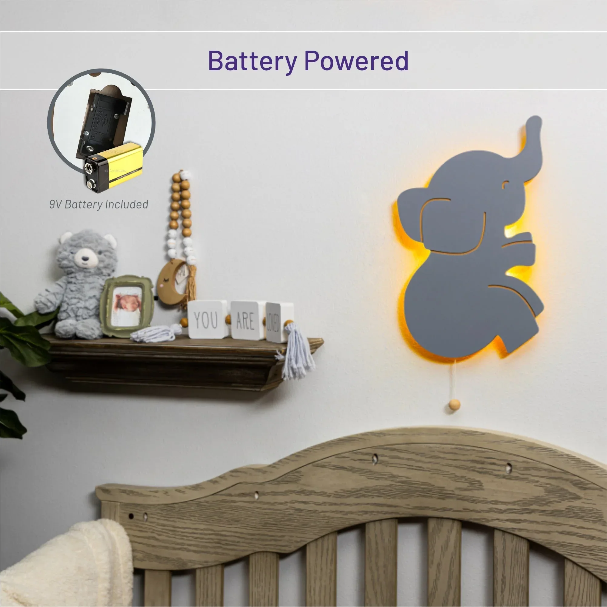 LumiDreams Wall Light - Kid's Decor Nightlight Elephant - Image 6