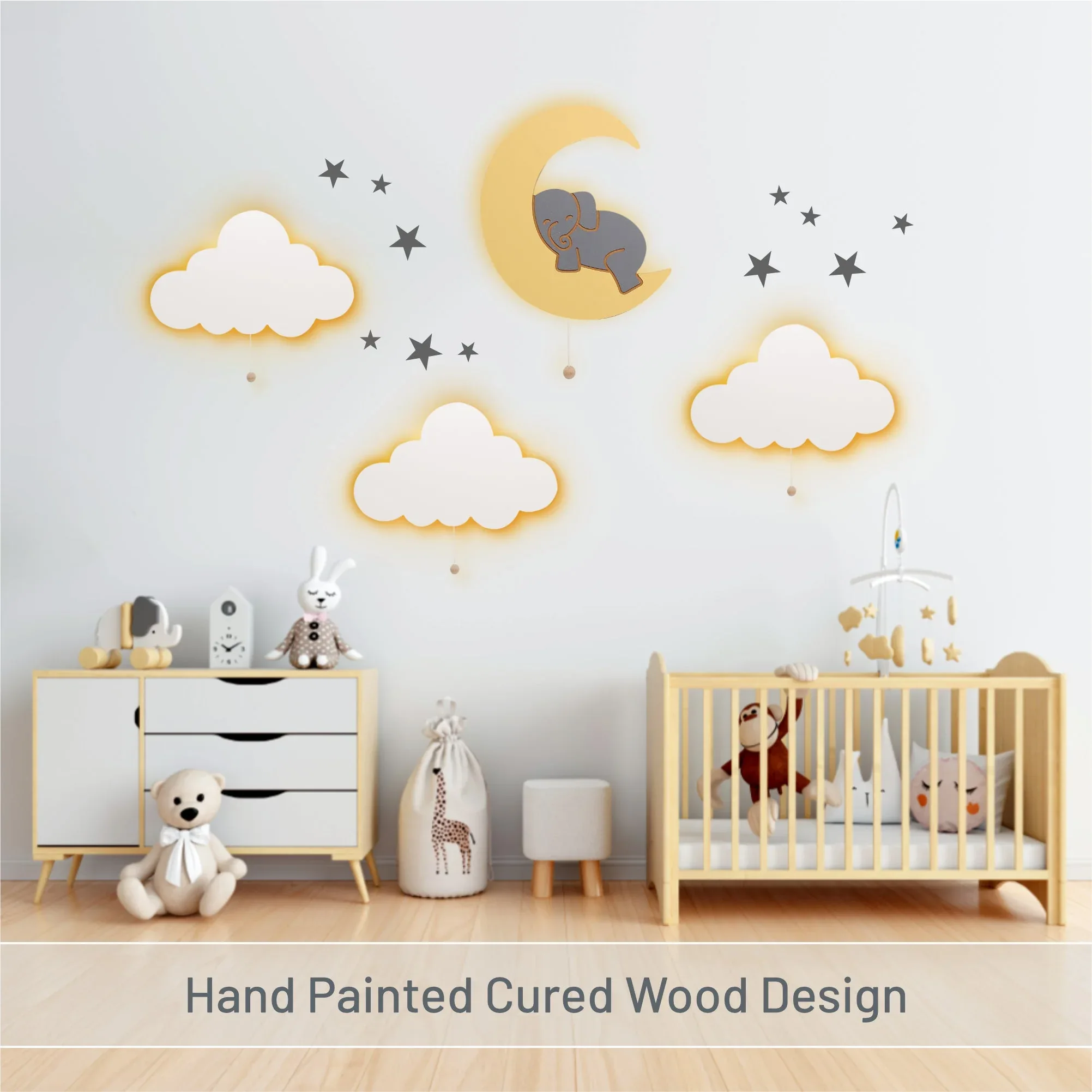 LumiDreams Wall Light - Kid's Decor Nightlight Elephant on Moon - Image 5