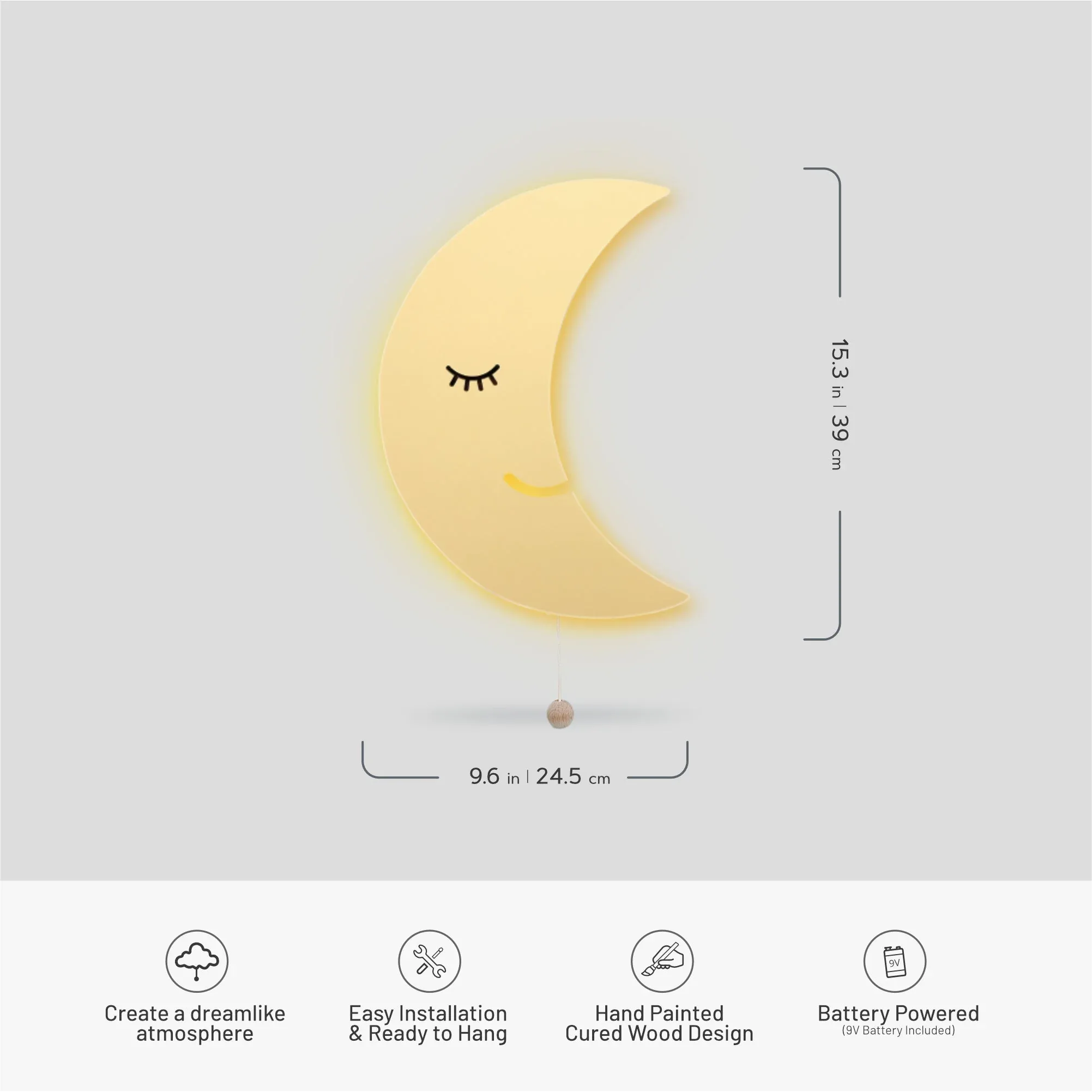 LumiDreams Wall Light - Kid's Decor Nightlight Moon - Image 3