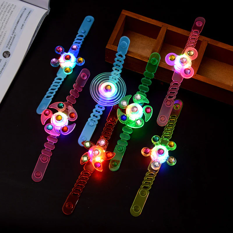 Luminous LED Light Fidget Spinner Hand Top Spinners Glow In Dark Light EDC Figet Spiner Finger Stress Relief Toys Kid's Bracelet - Image 3