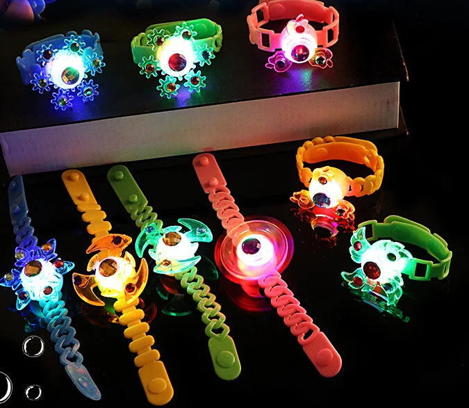 Luminous LED Light Fidget Spinner Hand Top Spinners Glow In Dark Light EDC Figet Spiner Finger Stress Relief Toys Kid's Bracelet - Image 6