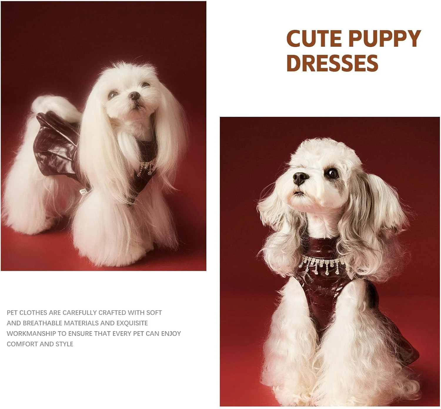 Luxe Leather Pet Beret Dress With Hat - Image 4