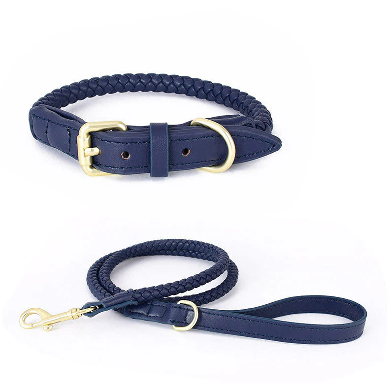 Luxury Braided Leather Dog Collar+Leash Set – Eco-Friendly, Durable, Stylish - Image 4