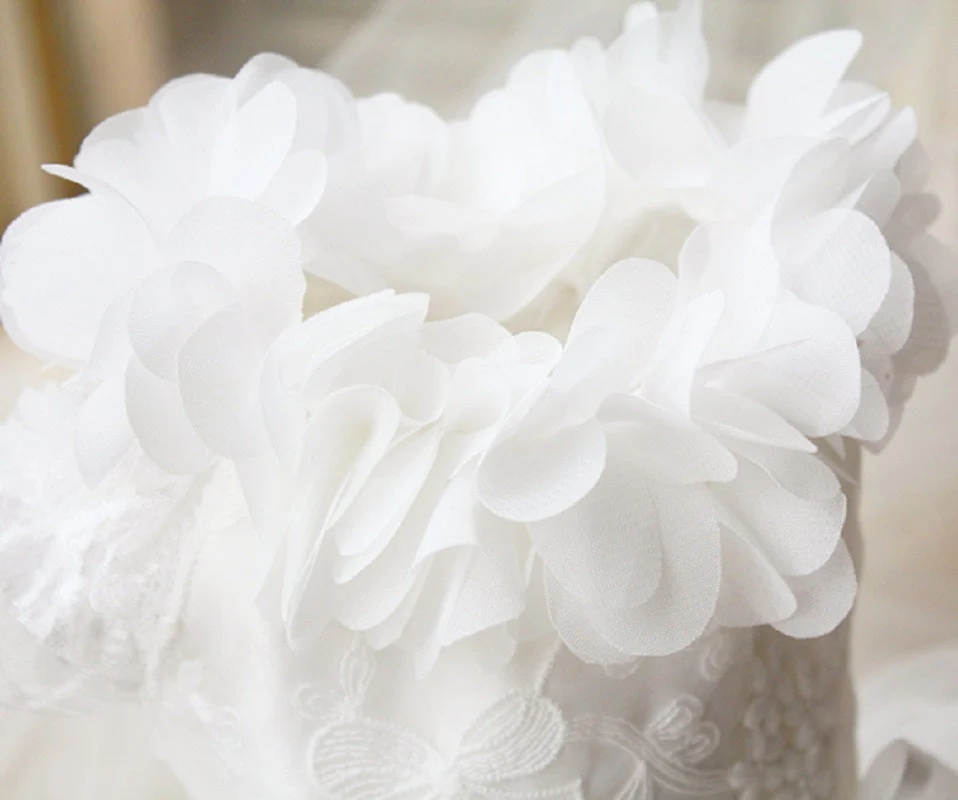 Luxury Classic White Pet Wedding Dress Elegant Floral Tulle Dog Dress - Image 8