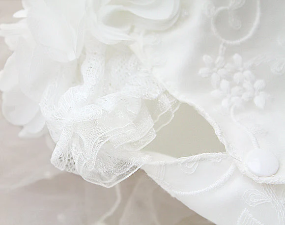 Luxury Classic White Pet Wedding Dress Elegant Floral Tulle Dog Dress - Image 9