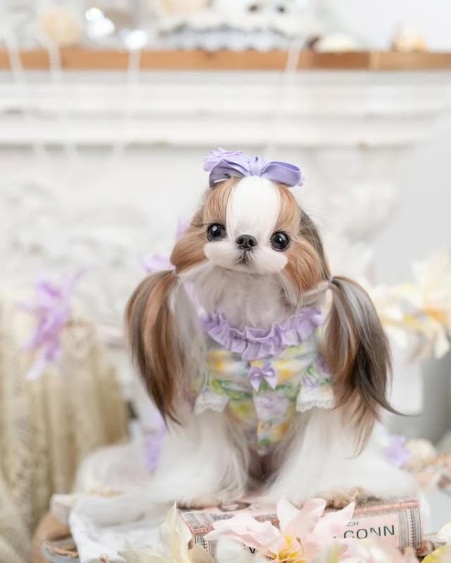 Luxury design dog dress pearls chain accessories 2 colors - Image 3