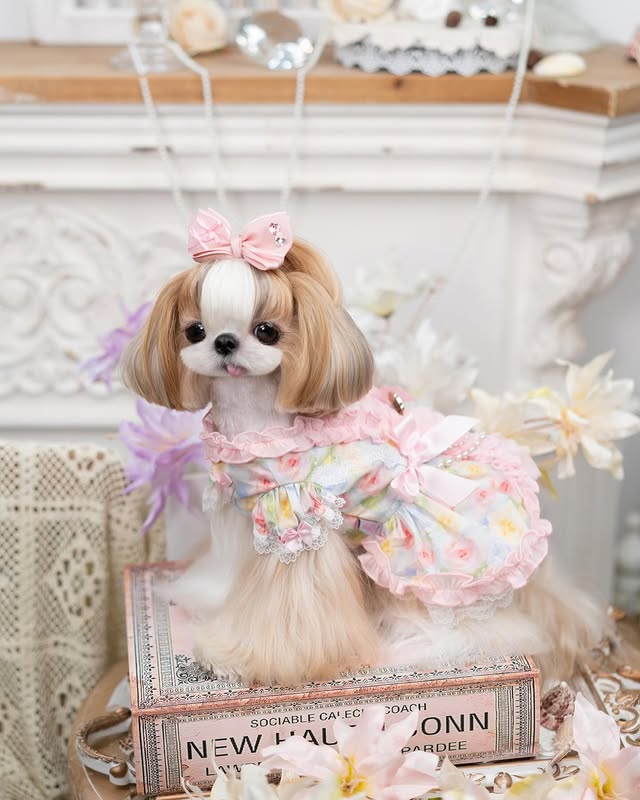 Luxury design dog dress pearls chain accessories 2 colors - Image 4