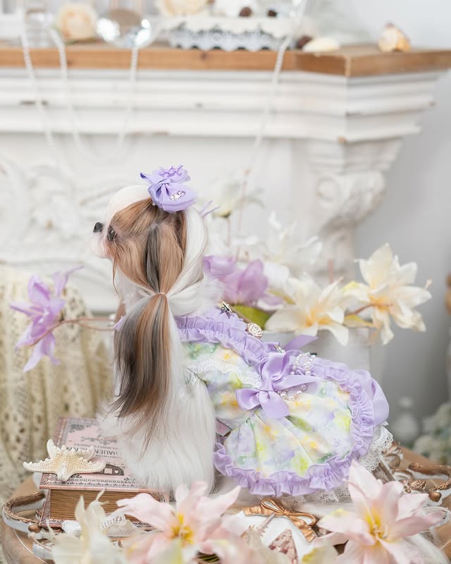 Luxury design dog dress pearls chain accessories 2 colors - Image 6