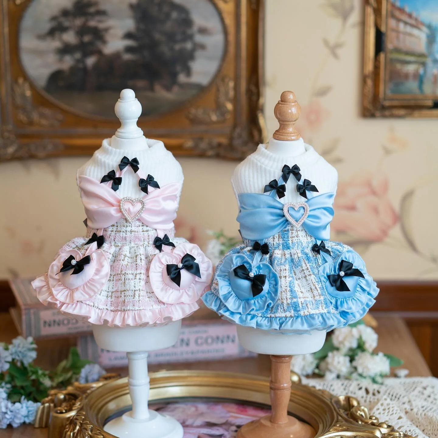 Luxury design Tweed Bow Belle Dog Dress - Image 2
