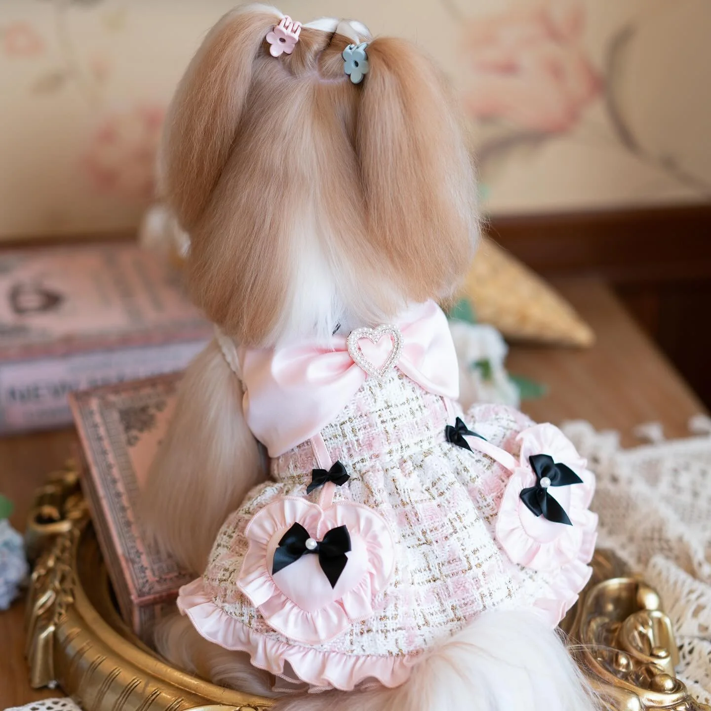 Luxury design Tweed Bow Belle Dog Dress - Image 3