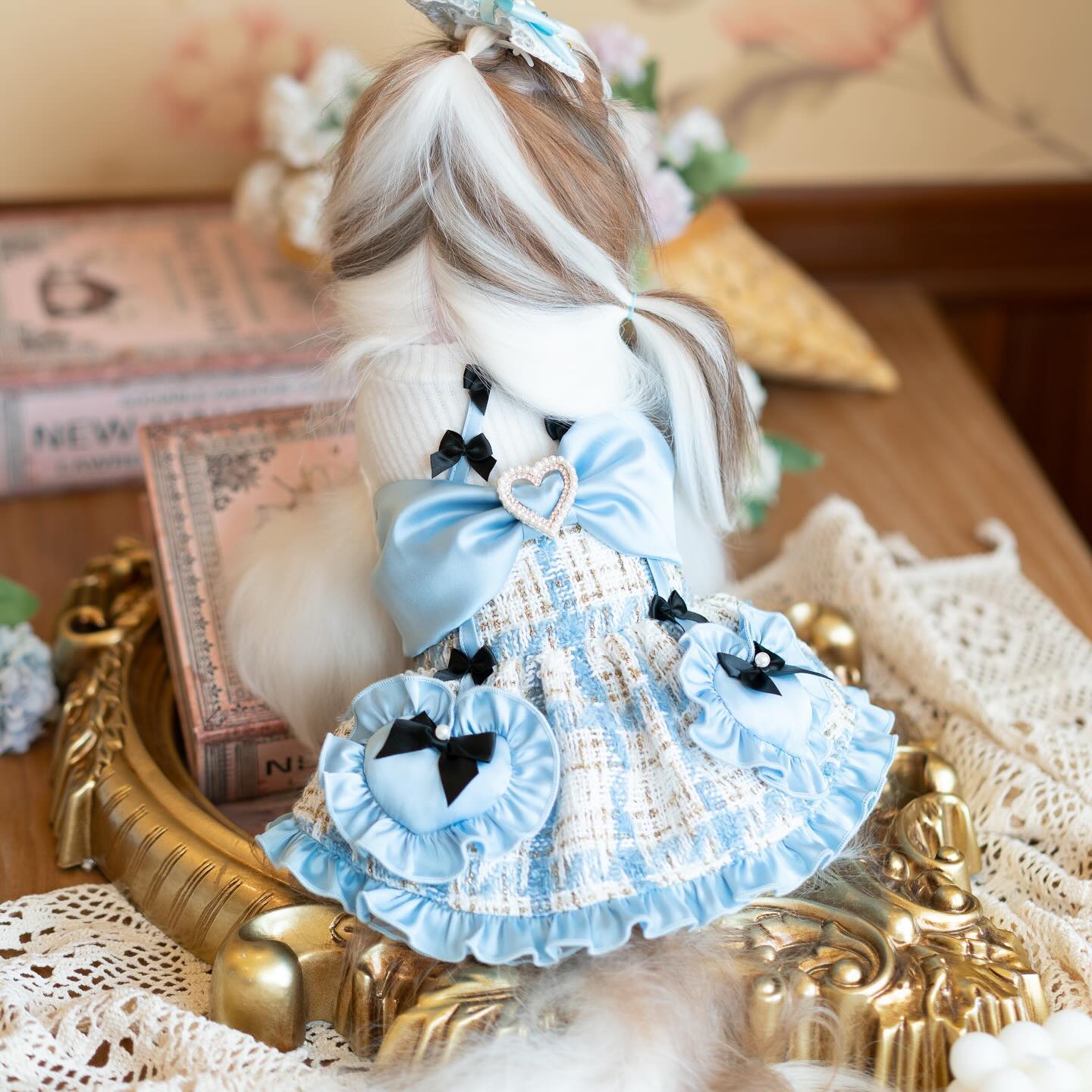 Luxury design Tweed Bow Belle Dog Dress - Image 5