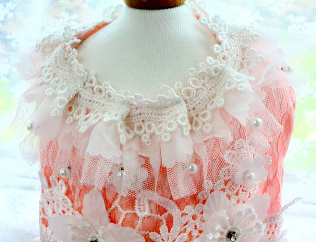 Luxury Dog Clothes Princess Pet Wedding Dress Pink Dog Gown - Image 12