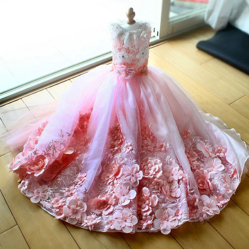 Luxury Dog Clothes Princess Pet Wedding Dress Pink Dog Gown - Image 3