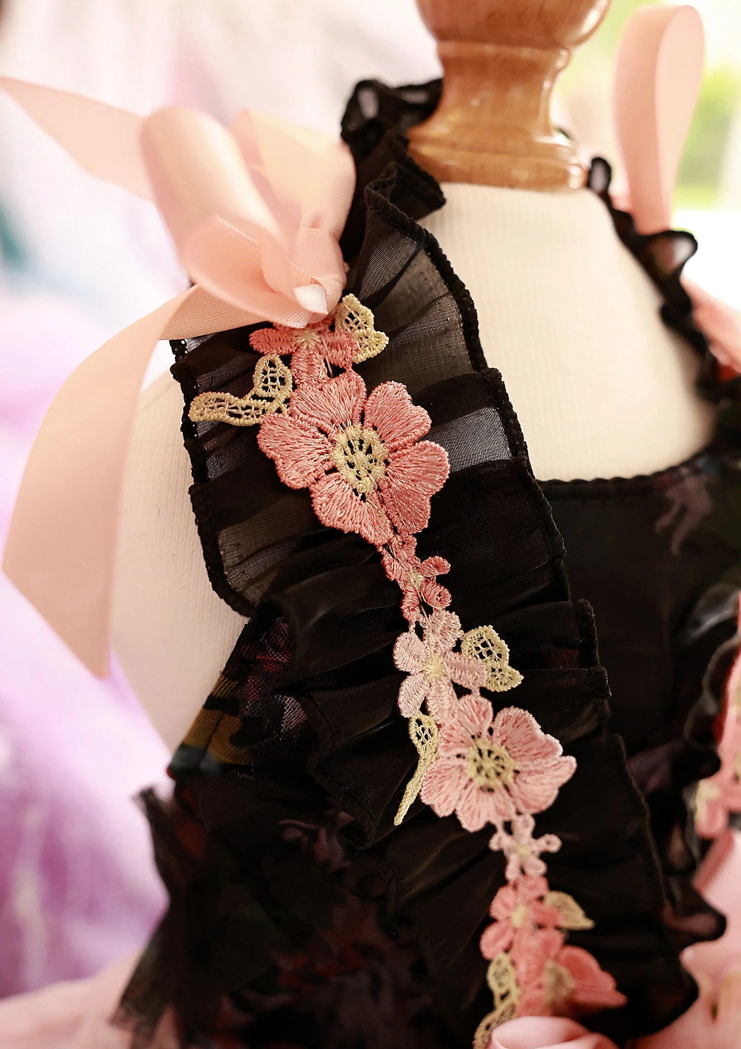 Luxury Floral Dog Dress with Ruffled Skirt & Pink Bow - Image 8