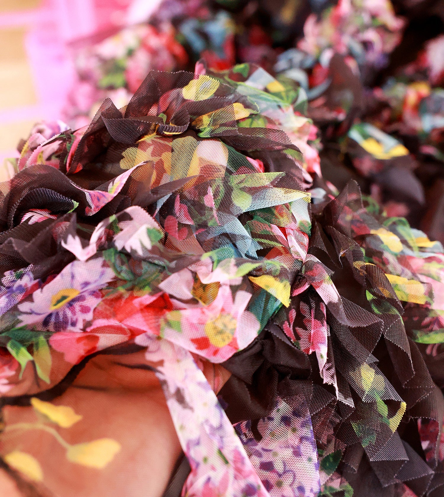 Luxury Floral Dog Dress with Ruffled Skirt & Pink Bow - Image 9