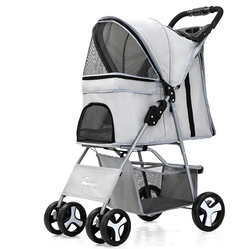 Luxury Foldable Pet Stroller – Breathable & Travel-Friendly - Image 21