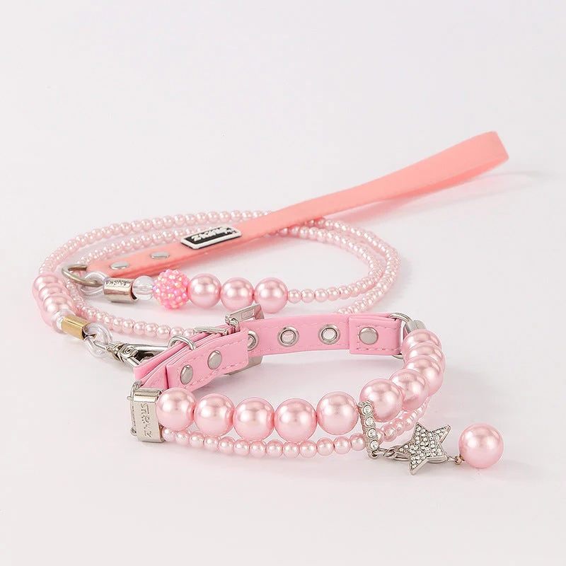 Luxury Pearl Pet Collar and Leash Set – Elegant & Lightweight - Image 3