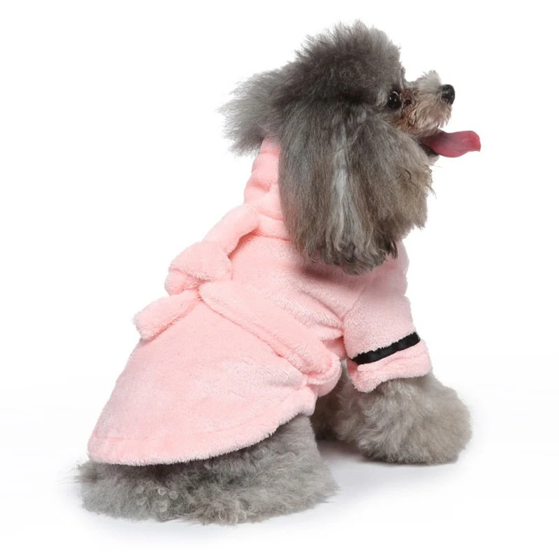 Luxury Soft Pet Dog Puppy Hooded Bathrobe - Image 11