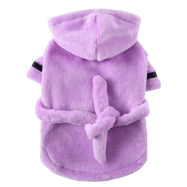 Luxury Soft Pet Dog Puppy Hooded Bathrobe - Image 18