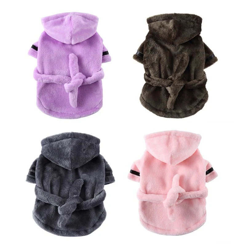 Luxury Soft Pet Dog Puppy Hooded Bathrobe - Image 5