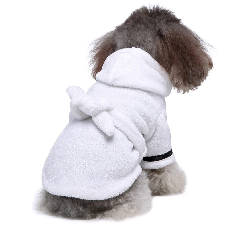 Luxury Soft Pet Dog Puppy Hooded Bathrobe - Image 6