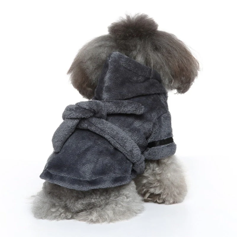 Luxury Soft Pet Dog Puppy Hooded Bathrobe - Image 7
