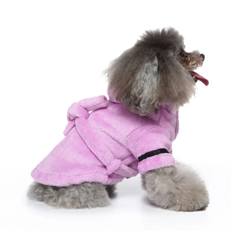 Luxury Soft Pet Dog Puppy Hooded Bathrobe - Image 8