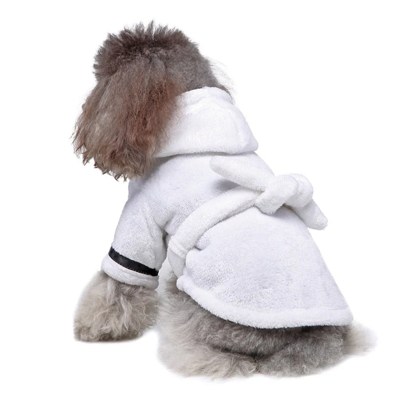 Luxury Soft Pet Dog Puppy Hooded Bathrobe - Image 9