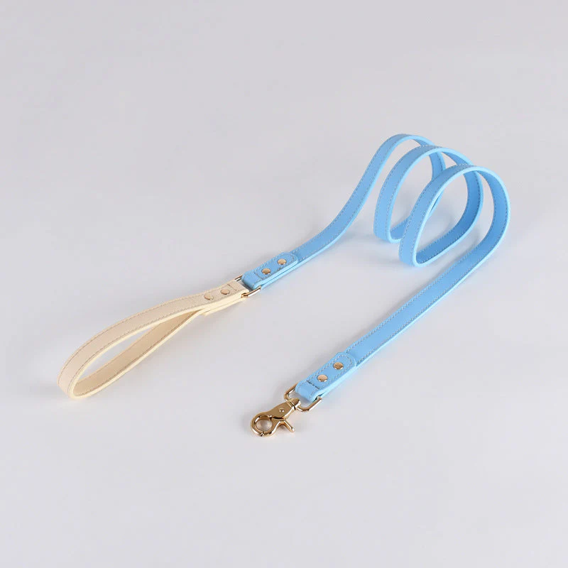Luxury Two-Layer Cowhide Dog Leash – Comfortable Handle, Gold Hardware 4 Colors - Image 3