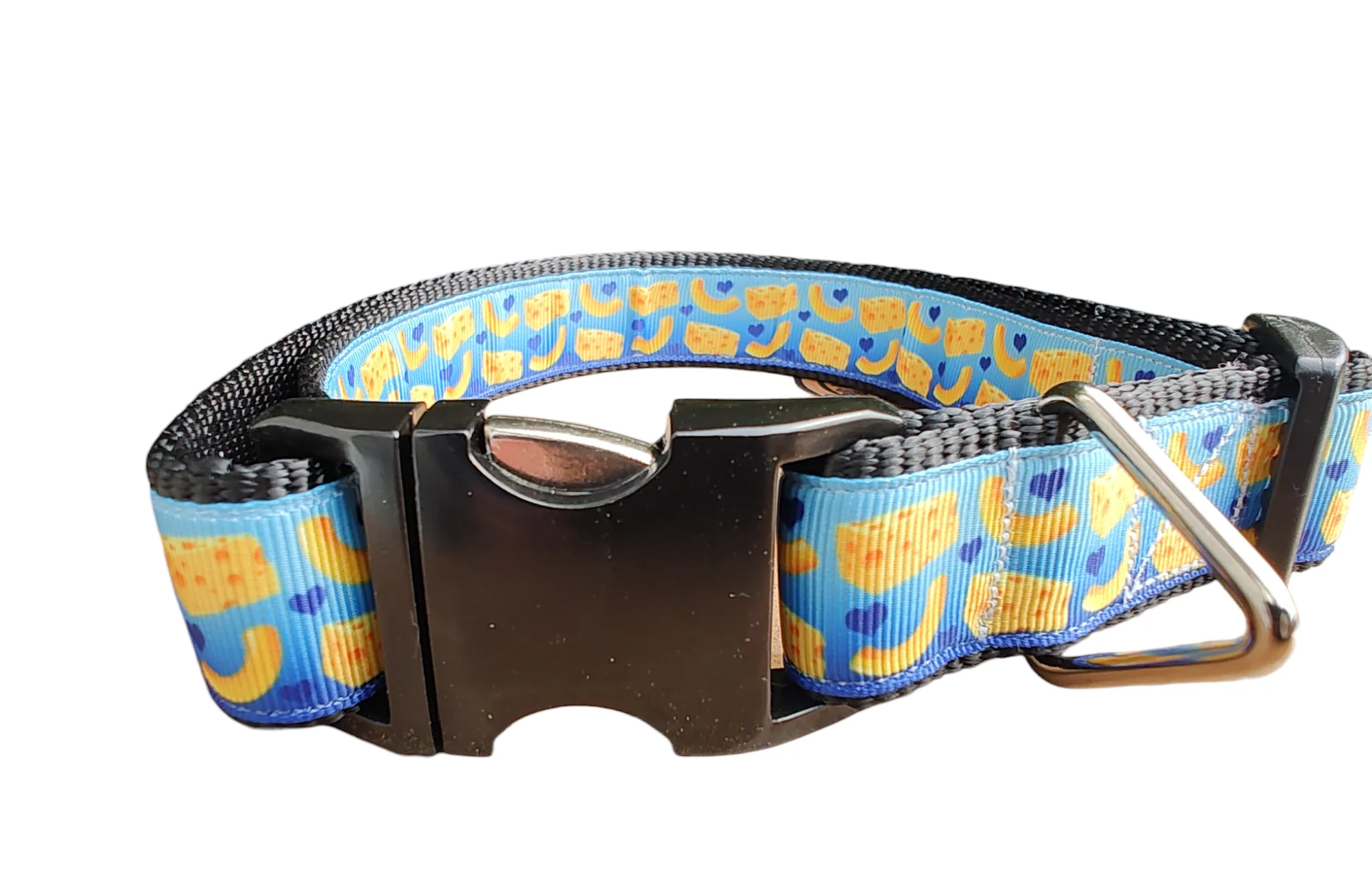 Mac And Cheese Black Nylon Dog Collar MD, LG, XL, Leash - Image 2